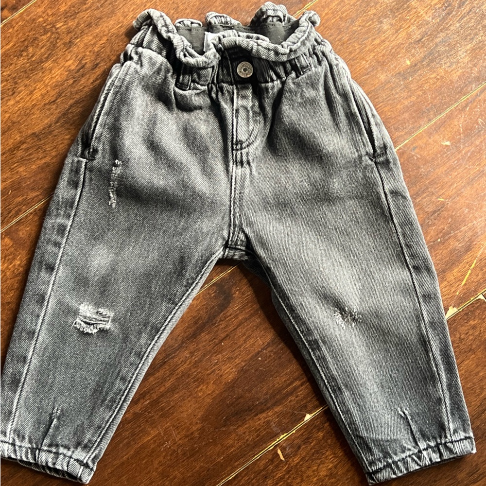 Zara Black Paper Bag Denim Jeans (12-18M)